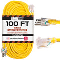 14 Gauge Heavy Duty Extension Cord, 100 Ft Yellow SJTW F161956