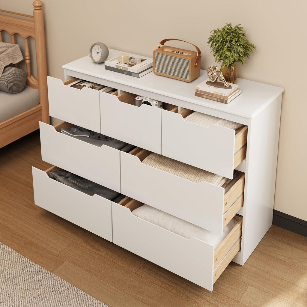 White 7 Drawer Dresser F40939