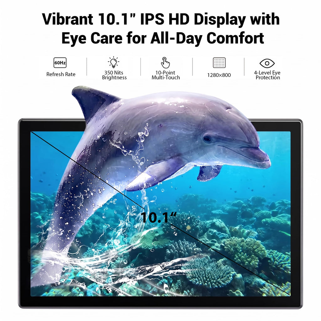 10.1" Android 16 Tablet with Keyboard, 30GB RAM 64GB ROM, Gray S698302