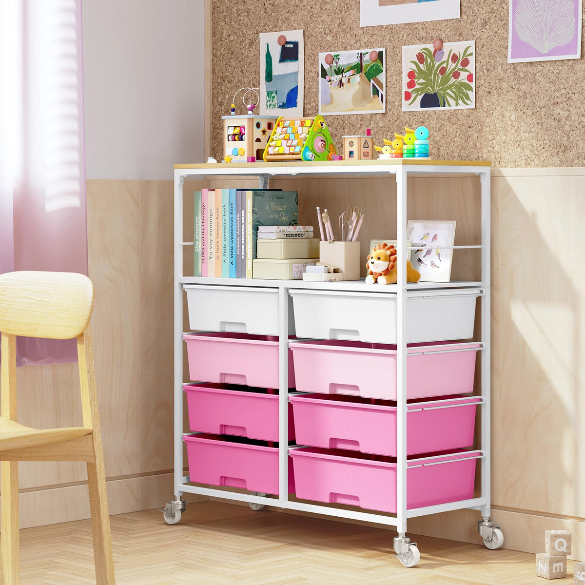 Rolling Storage Cart with 8 Drawers F358098