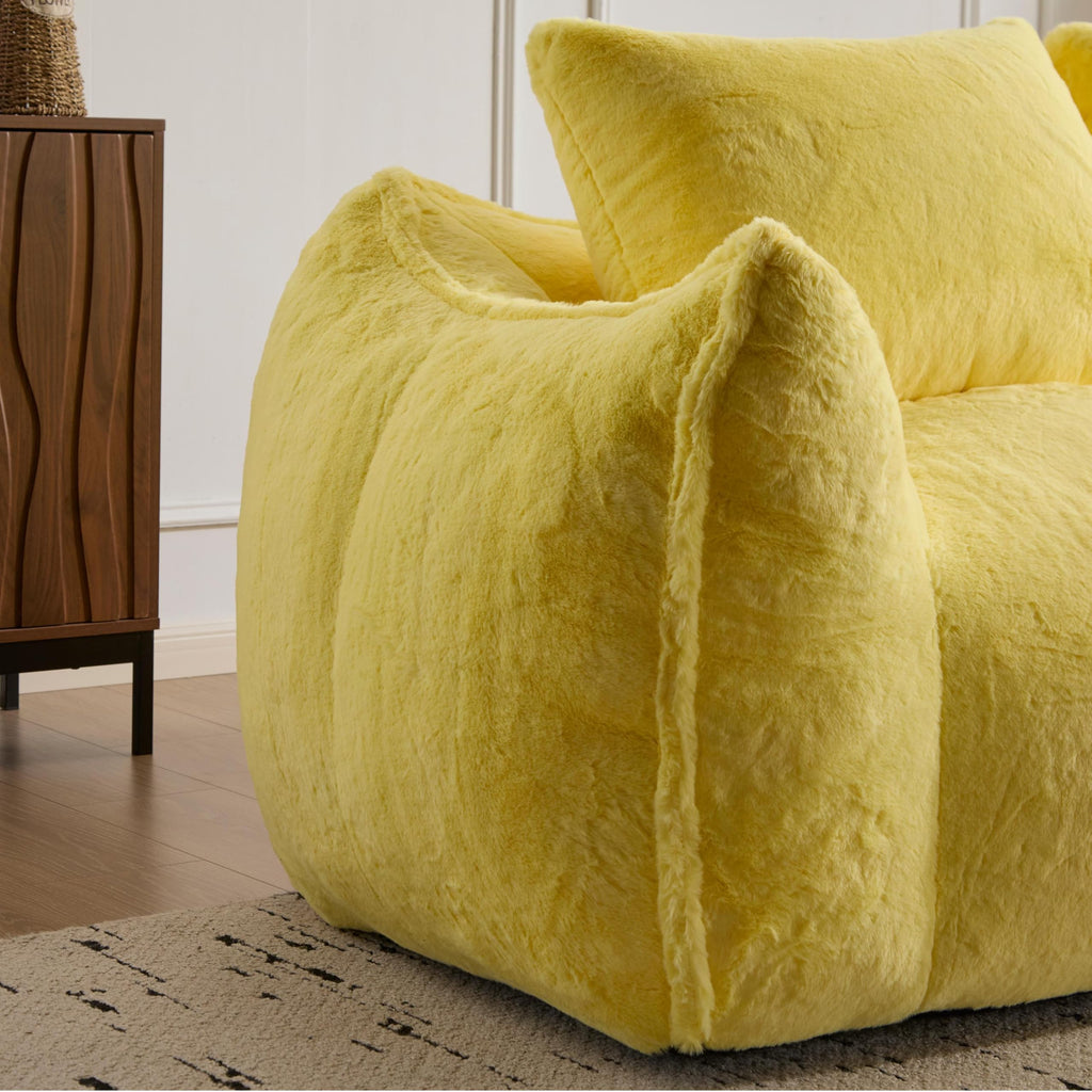 Oversized Ultra Soft Fluffy Faux Fur Bean Bag Chair with Pillows B875