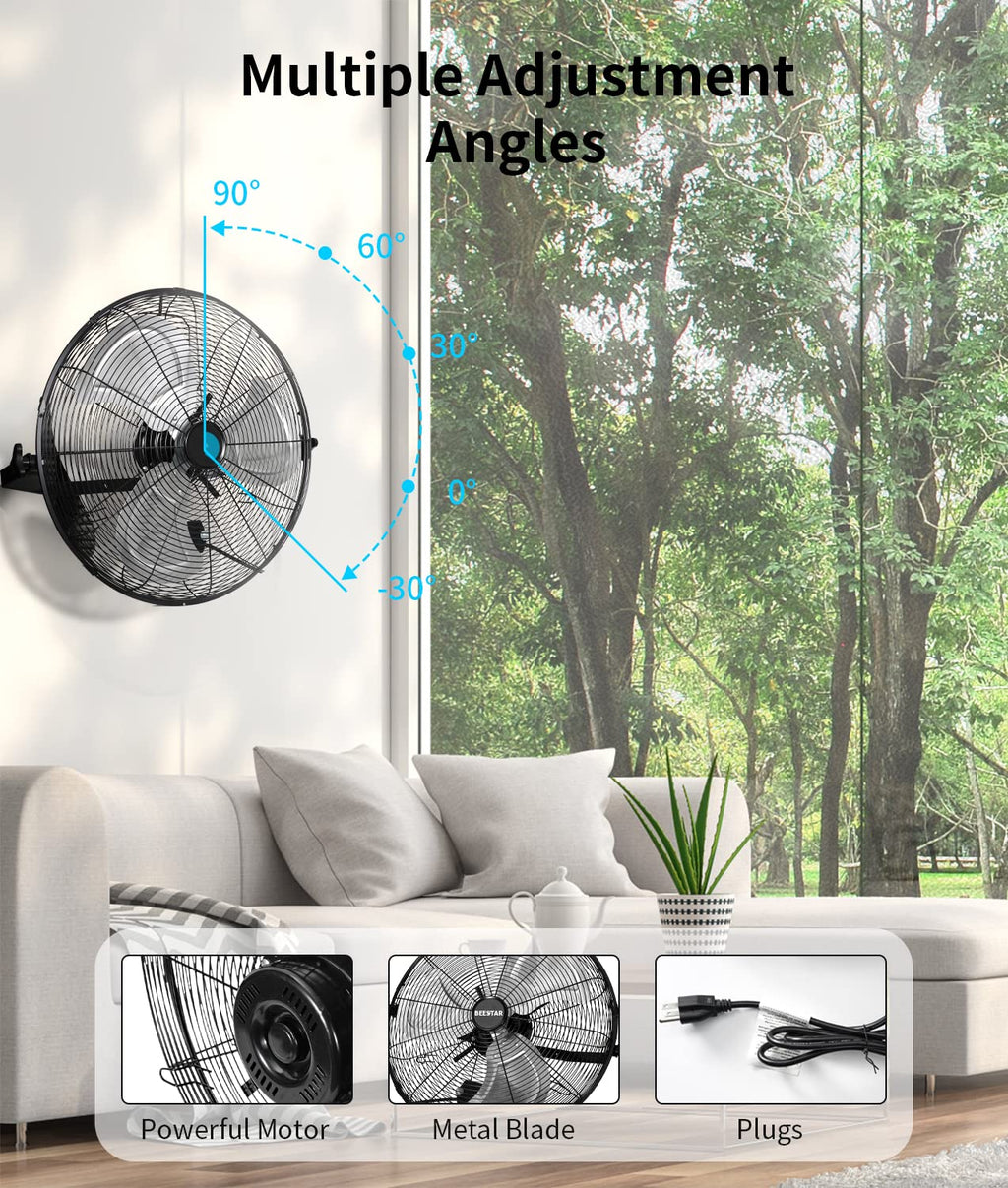 20 Inch High Velocity Metal Wall Mount Fan L2092