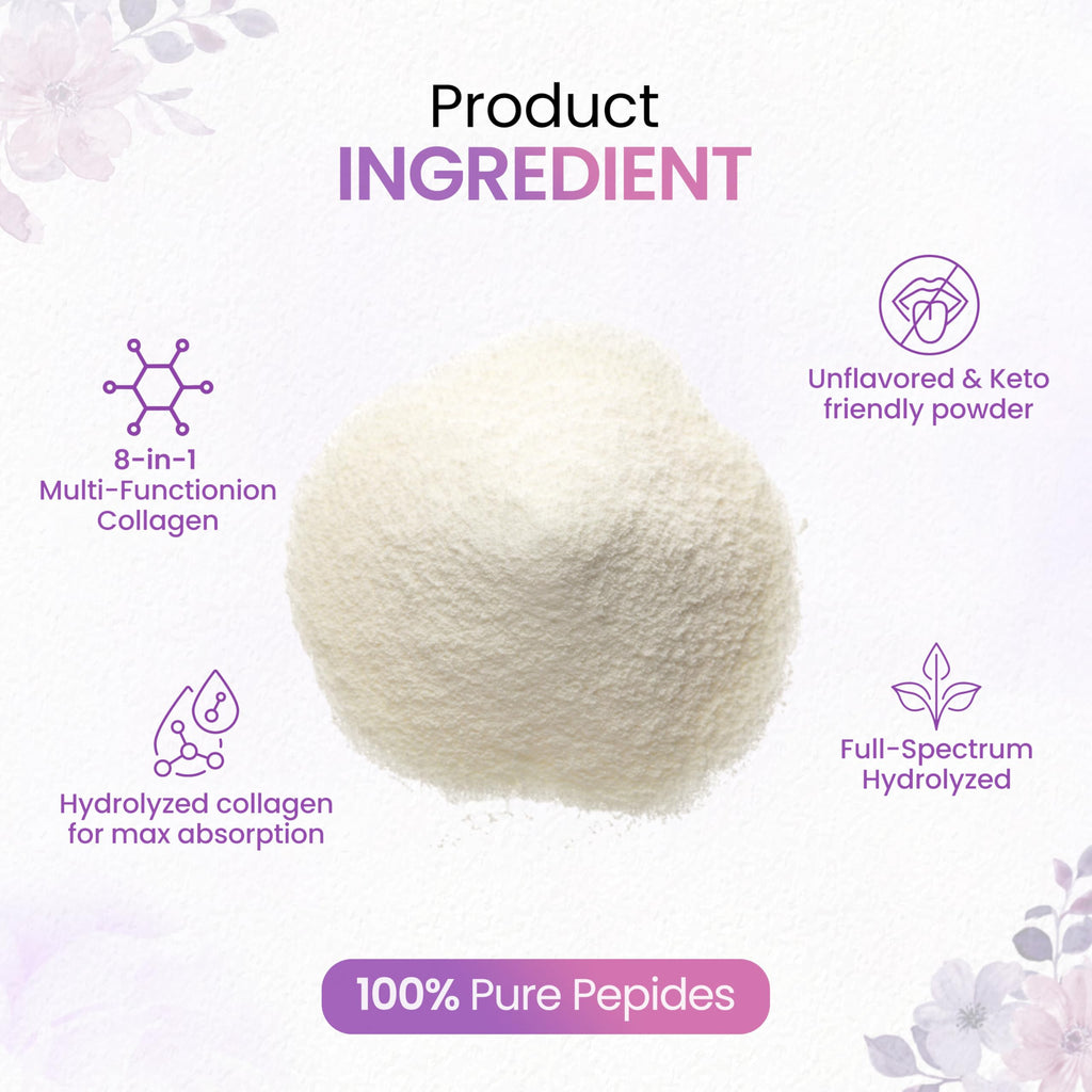Multi Collagen Peptides Powder 1lb Types I II III V X G998