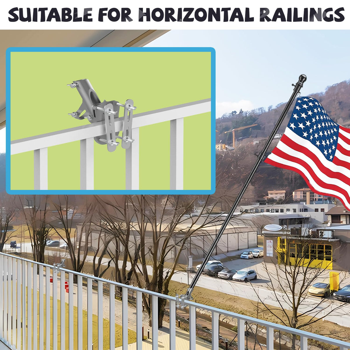 Aluminum Flag Pole Bracket for 1" Diameter Flagpole T14337