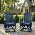HDPE Oversized Swivel Glider Rocking Chair Set of 2 Navy Blue W631