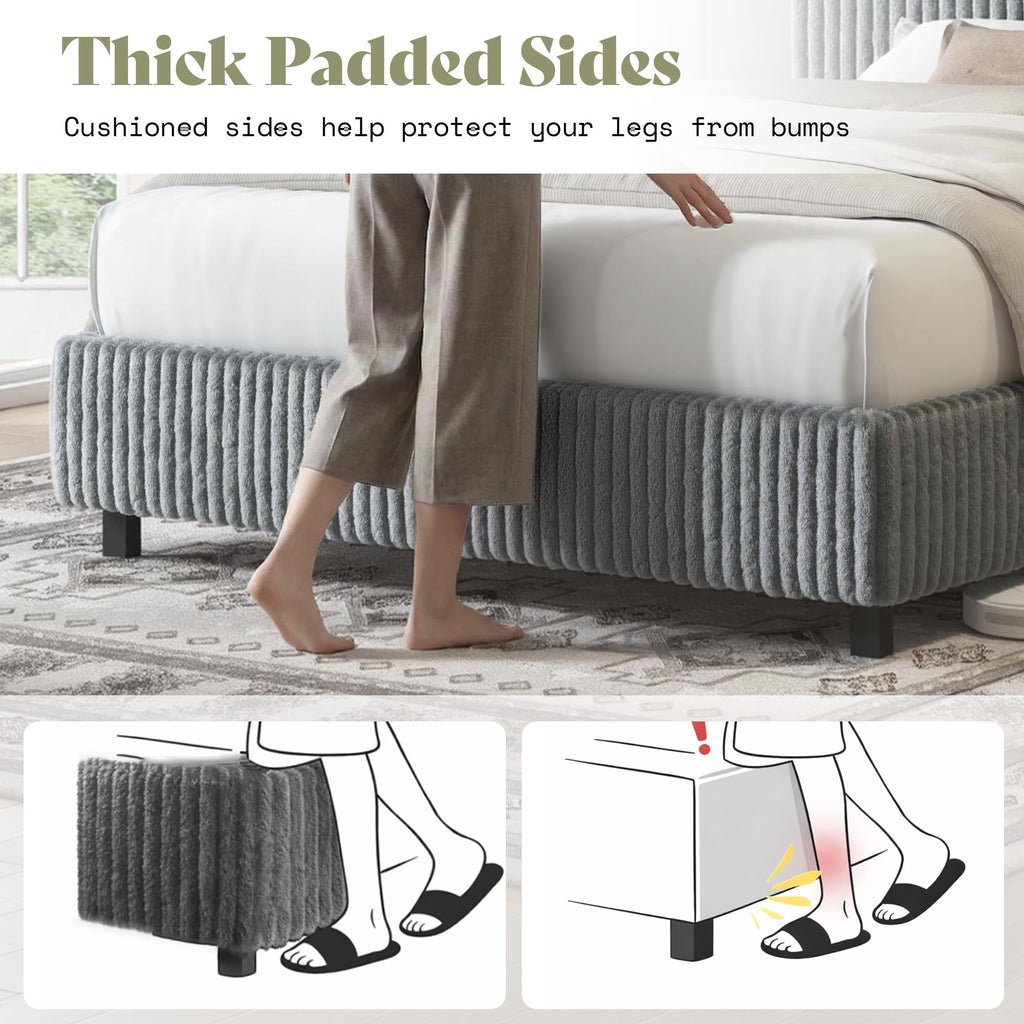 Upholstered Bed Frame with Headboard O41699