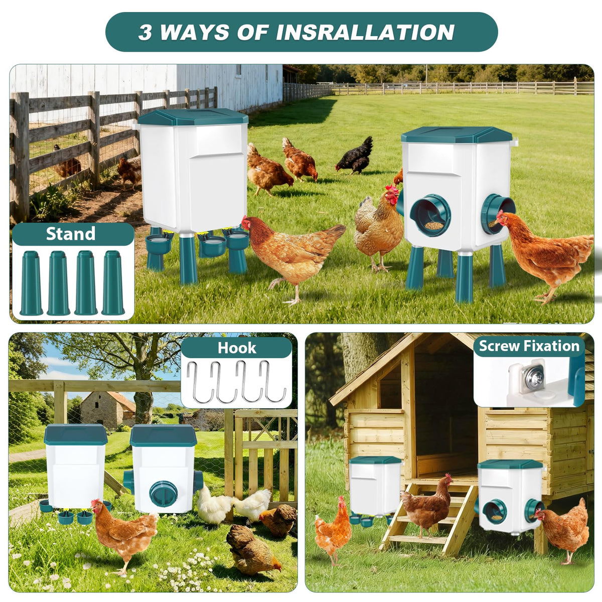 Chicken Feeder and Waterer Set 3 Gallon N8897