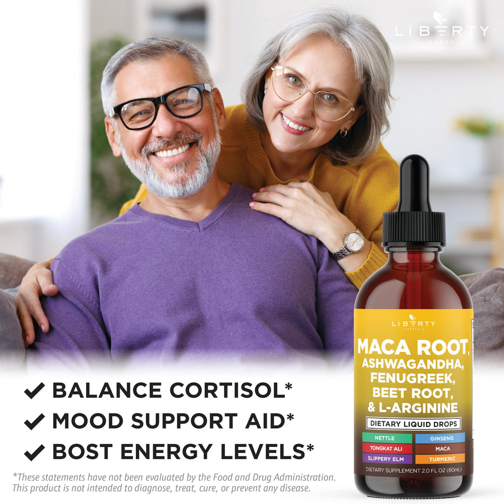 Organic Maca Root Liquid Drops with Ashwagandha 2oz S3910