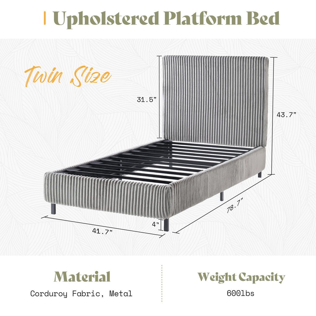 Upholstered Bed Frame with Headboard O41699