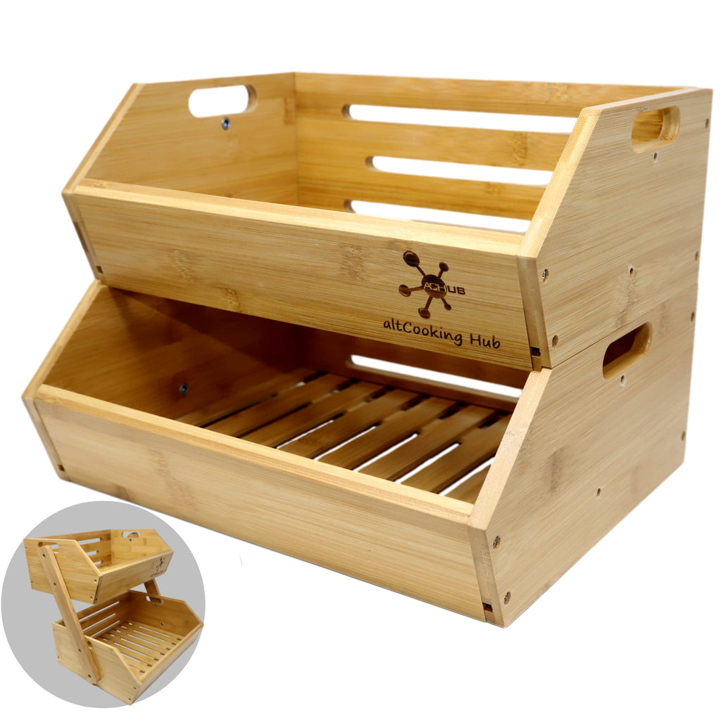 Bamboo Stacking Storage Bin W52639