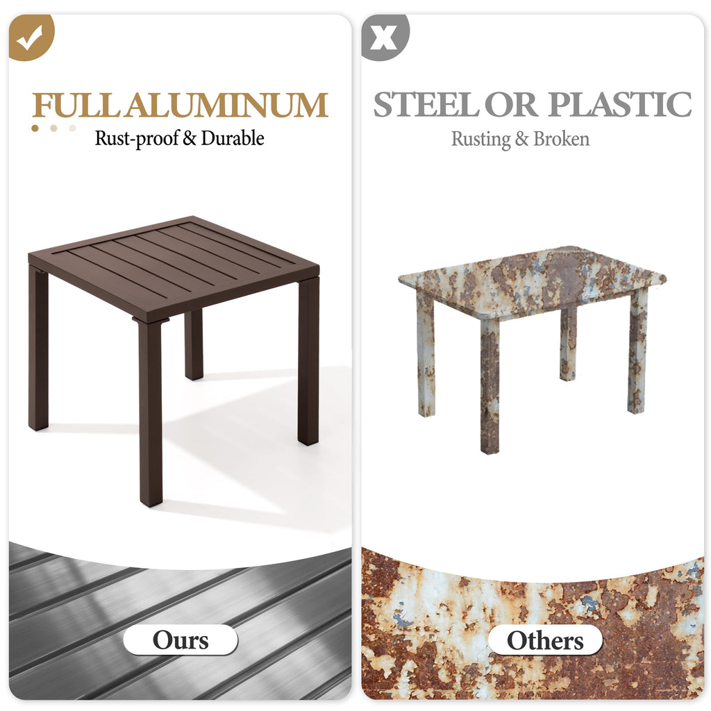 Aluminum Outdoor Side Table Set of 2 H245