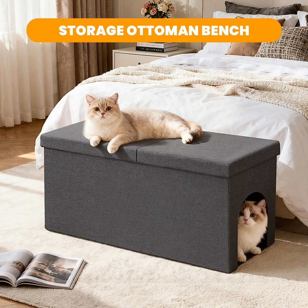 Dark Grey Cat Litter Box Enclosure I421039