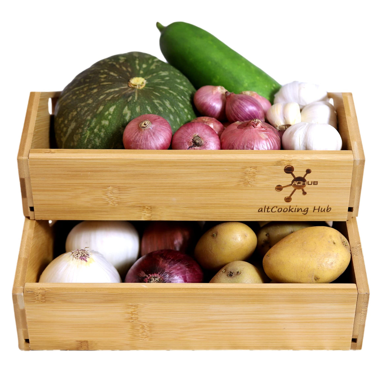 Bamboo Stacking Storage Bin W52639