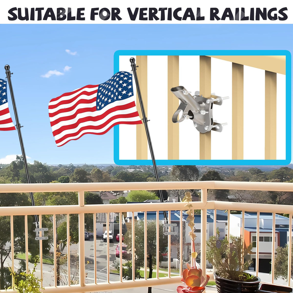Aluminum Flag Pole Bracket for 1" Diameter Flagpole T14337