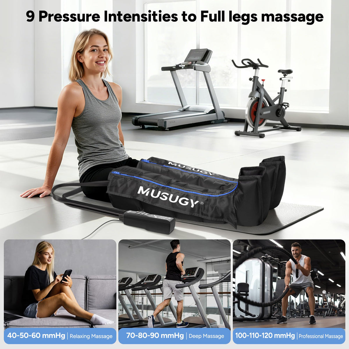 Leg Compression Massager with 9 Intensity, 6 Modes, 3 Timers X426991