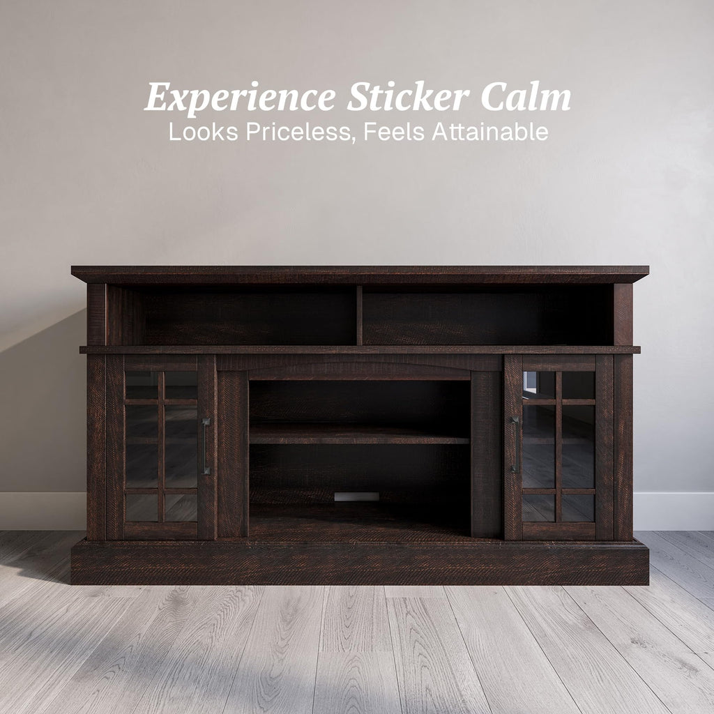 58" Espresso TV Stand & Media Entertainment Center C34257