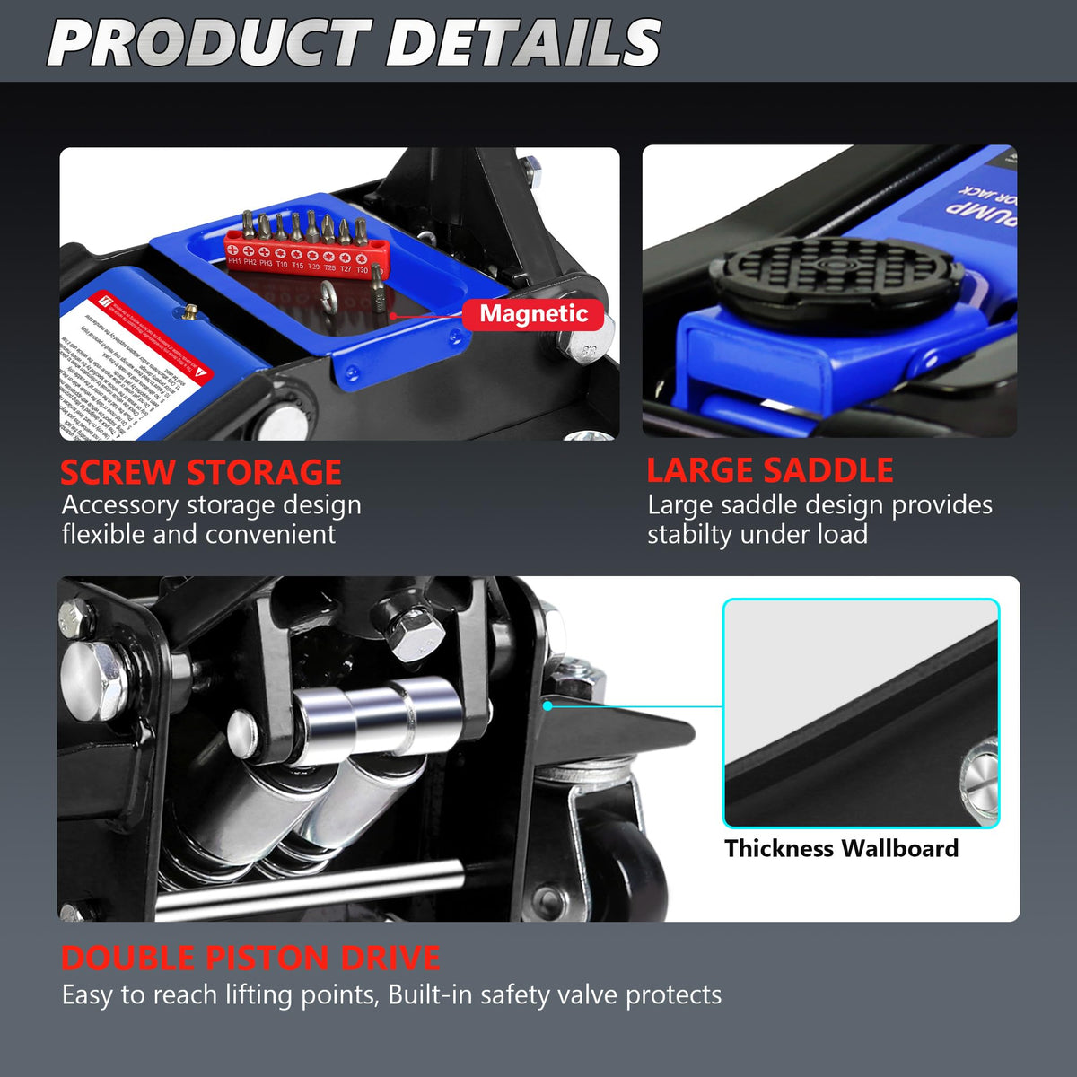 3 Ton Low Profile Hydraulic Floor Jack with Jack Stands O694583