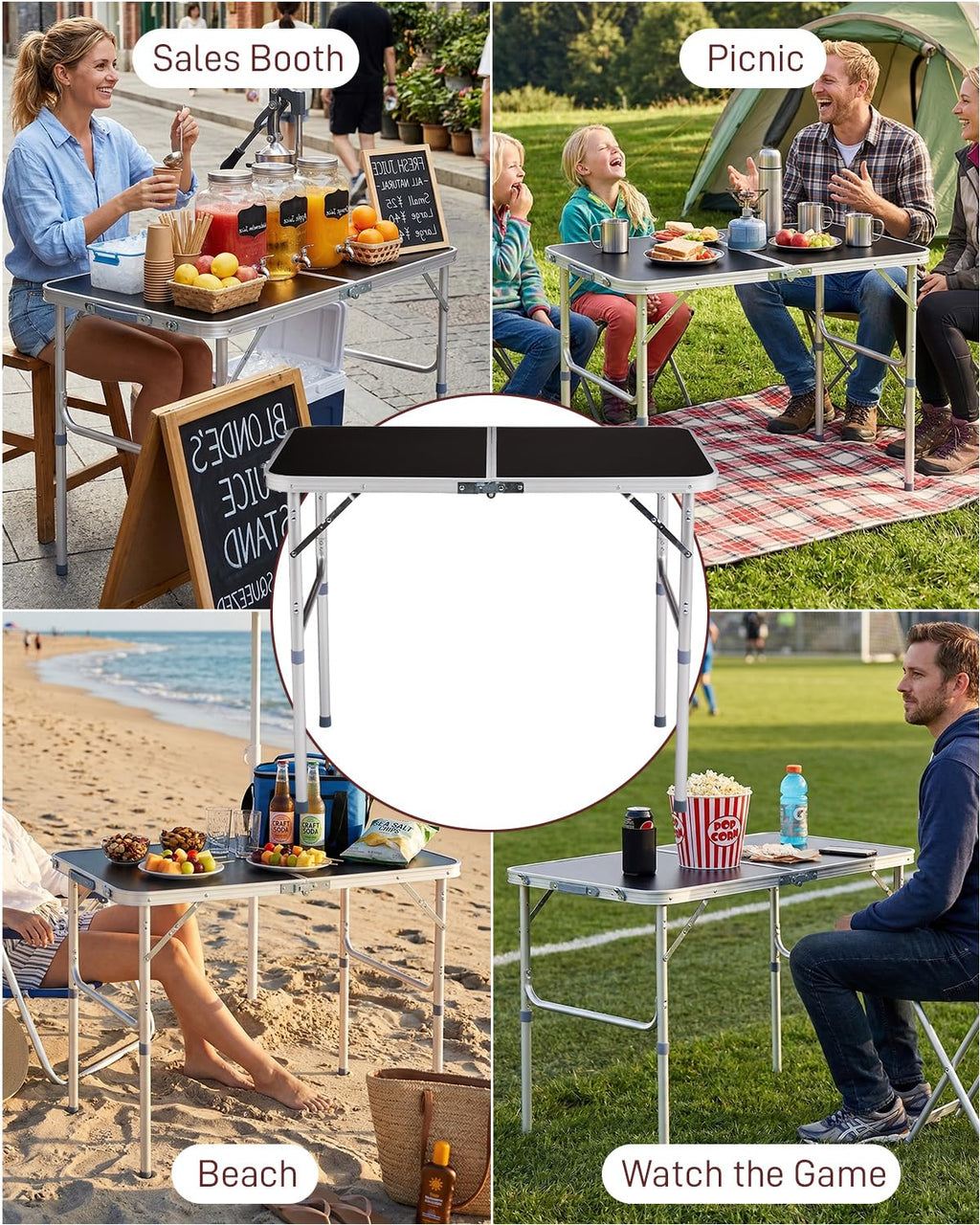 Portable Folding Camping Table Black J640