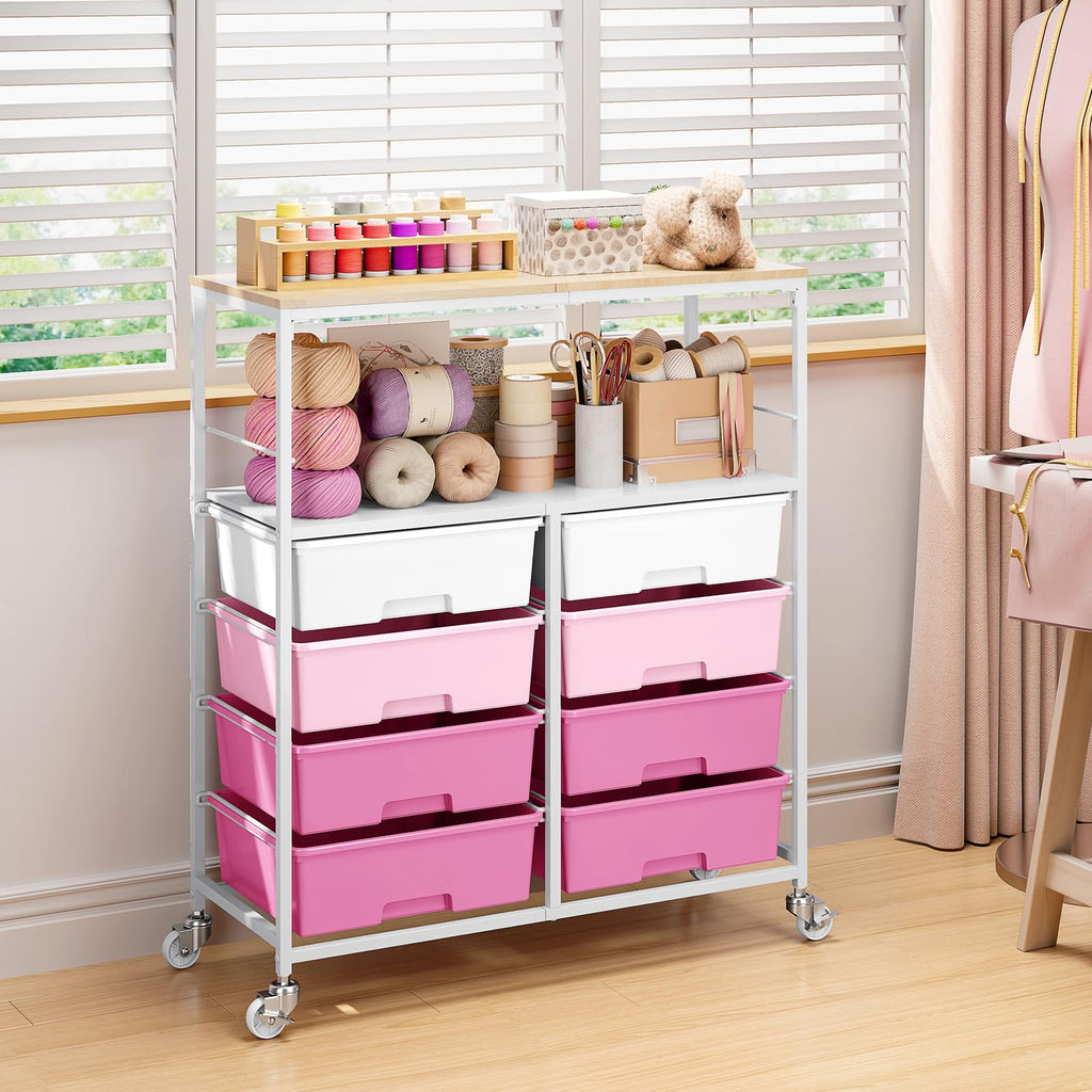 Rolling Storage Cart with 8 Drawers F358098