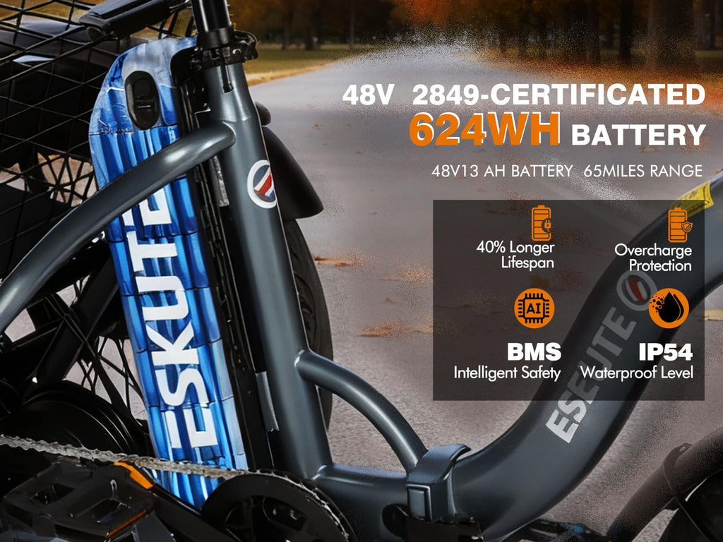 Electric Tricycle Bike 1200W Folding 3 Wheel Bicycle M624