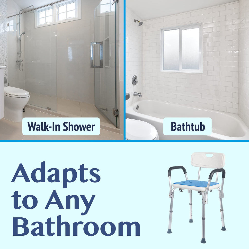 Adjustable Shower Chair with Back and Armrests W555