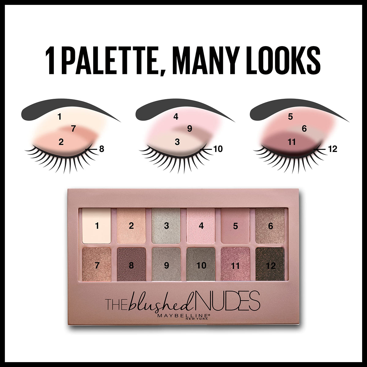 12 Pigmented Matte & Shimmer Eyeshadow Palette Q884