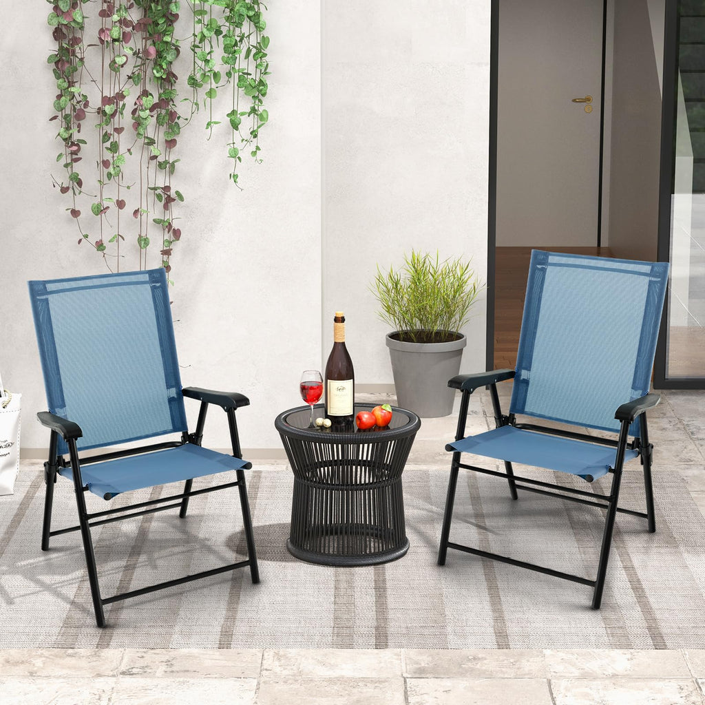 Blue Set of 2 Folding Sling Chairs O97999