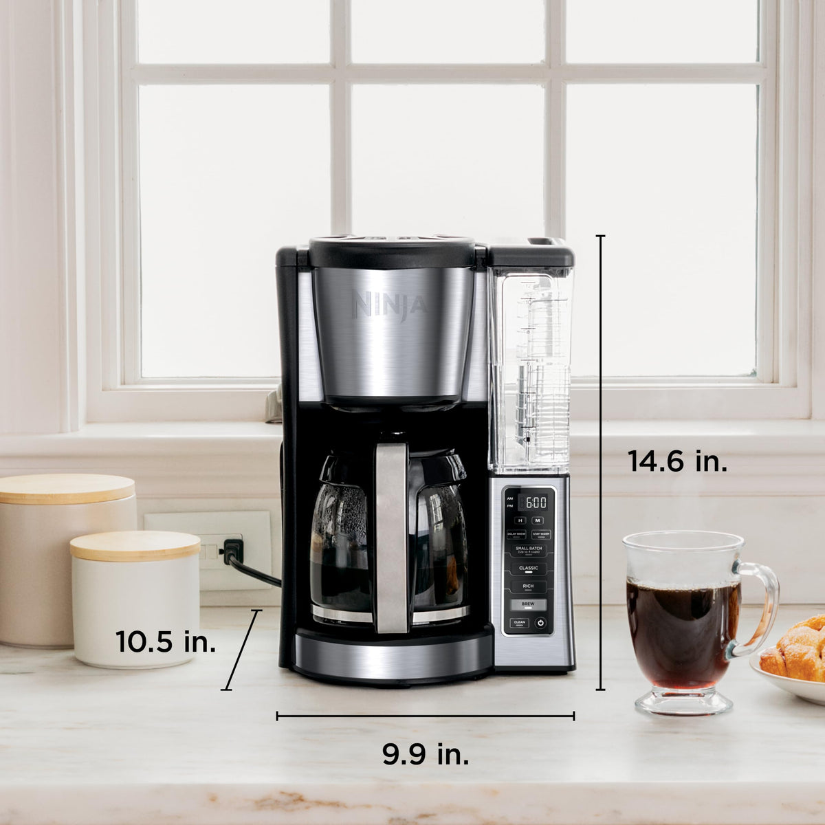 12 Cup Glass Carafe Stainless Steel Coffee Maker O886803