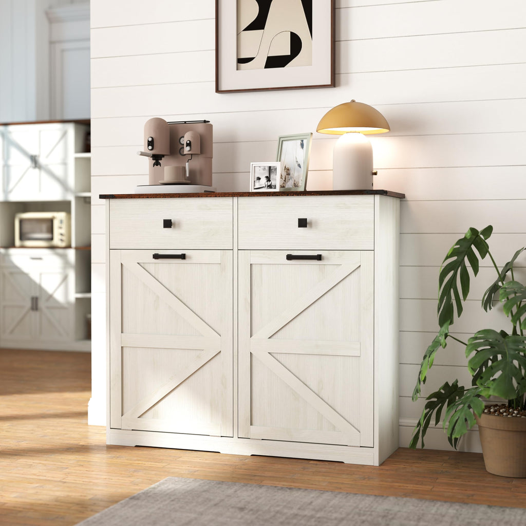 20 Gallon Double Tilt Out Kitchen Trash Can with Hideaway Drawer S48299