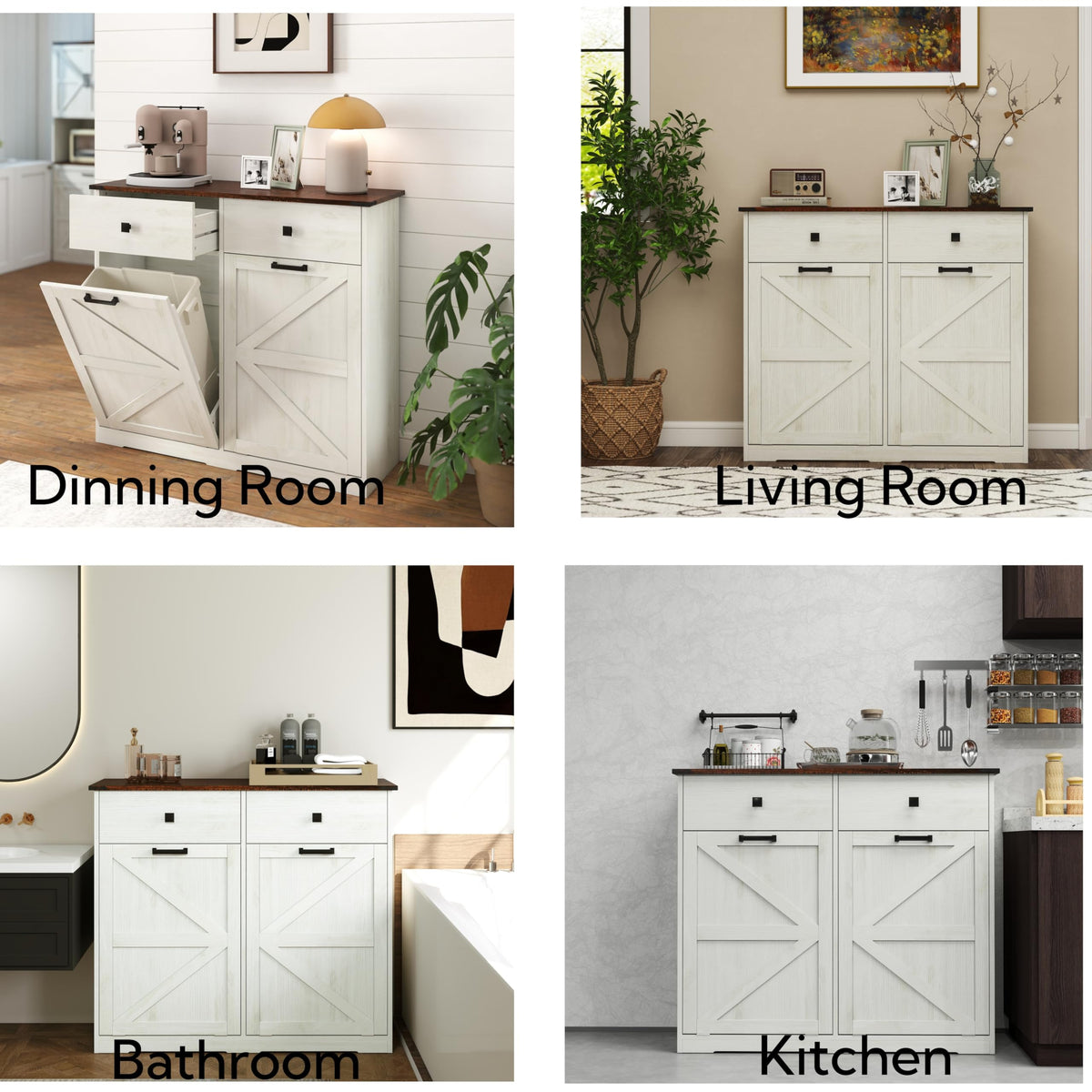 20 Gallon Double Tilt Out Kitchen Trash Can with Hideaway Drawer S48299