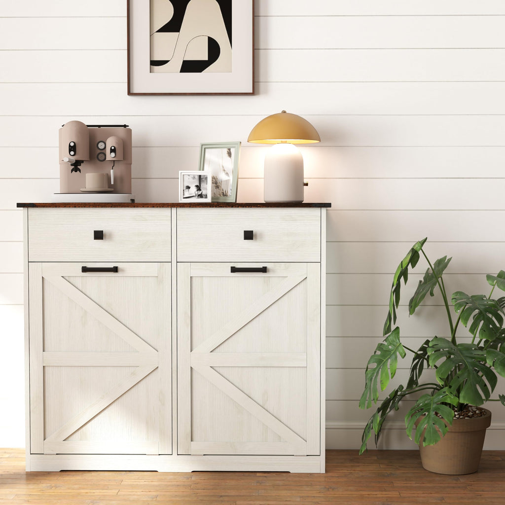 20 Gallon Double Tilt Out Kitchen Trash Can with Hideaway Drawer S48299