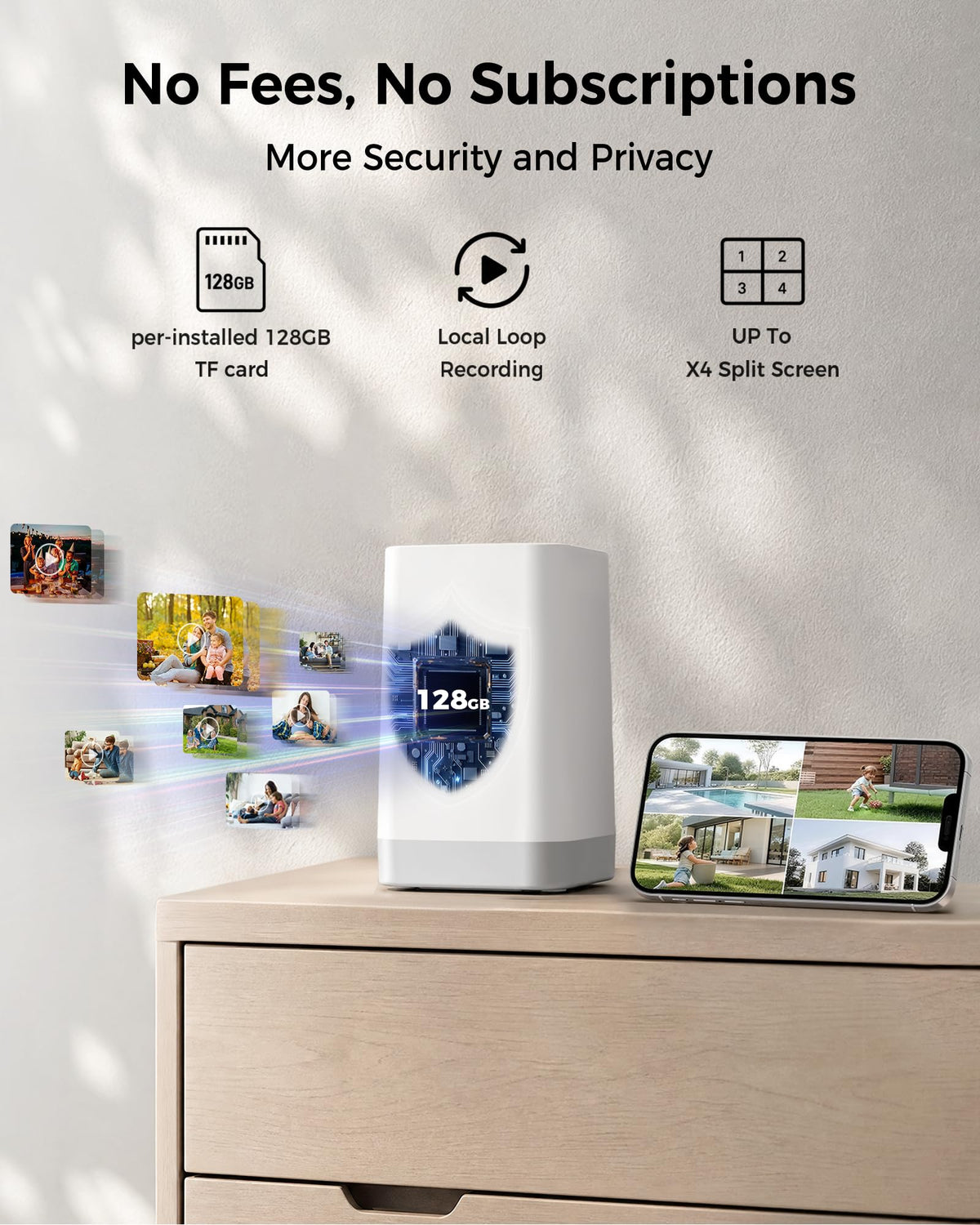 4MP Solar Powered Wireless Security Camera System with Color Night Vision N747