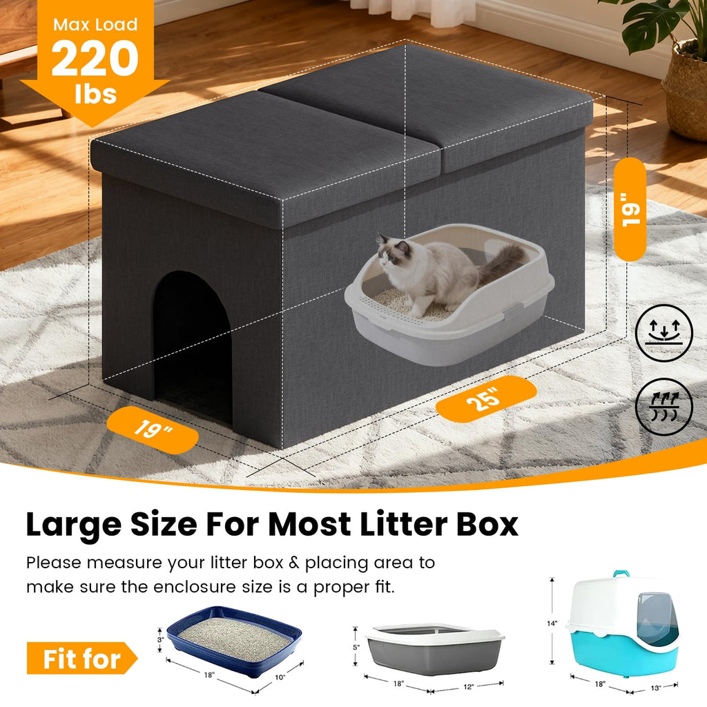 Dark Grey Cat Litter Box Enclosure I421039