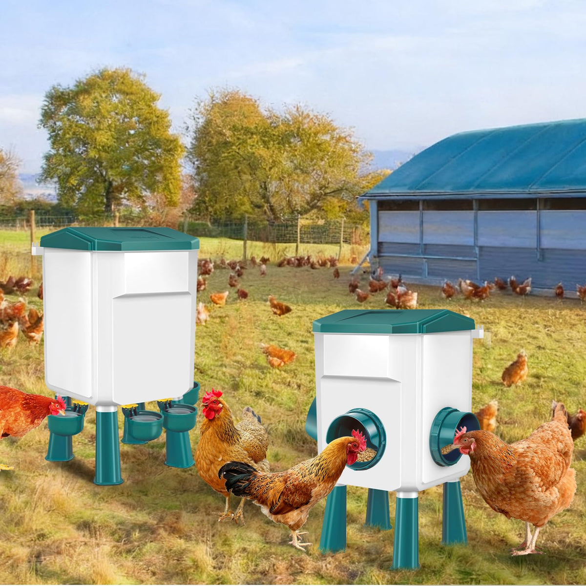Chicken Feeder and Waterer Set 3 Gallon N8897