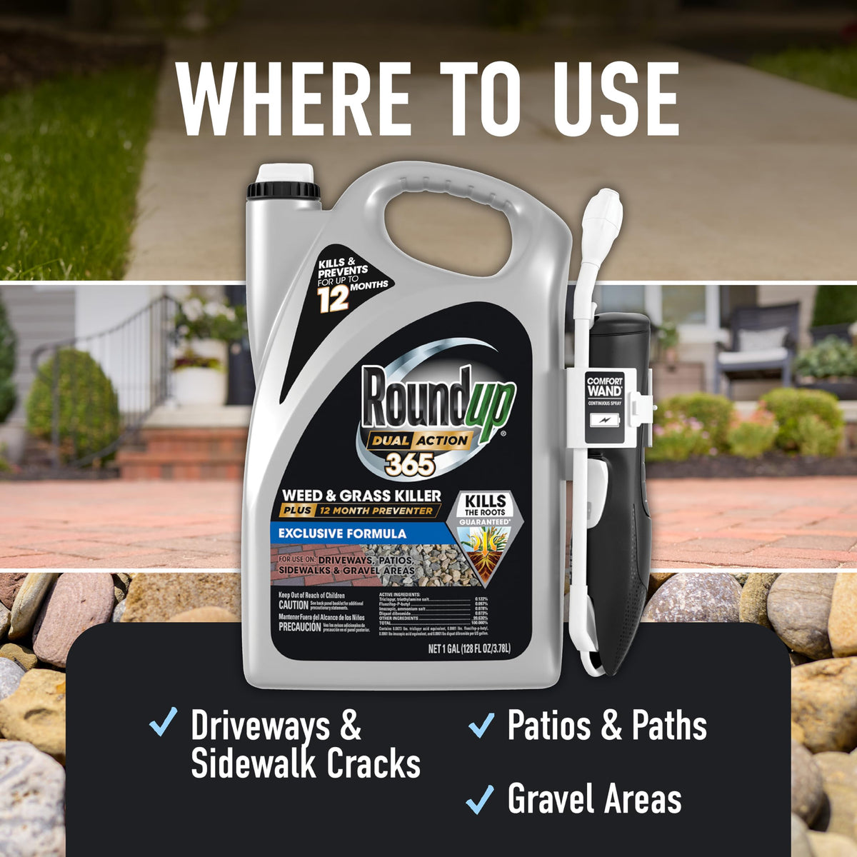 Weed & Grass Killer Plus 12 Month Preventer, 1 gal., Wand (Pack of 4) V70034