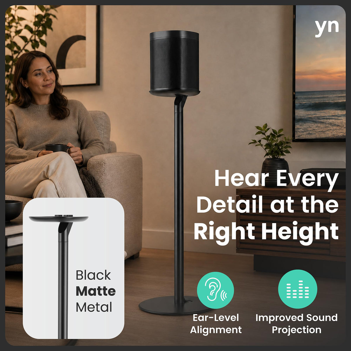 Black 2 Pack Speaker Stands P775
