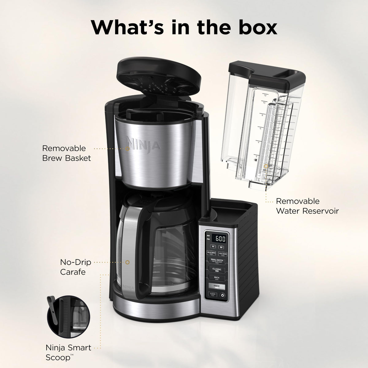 12 Cup Glass Carafe Stainless Steel Coffee Maker O886803
