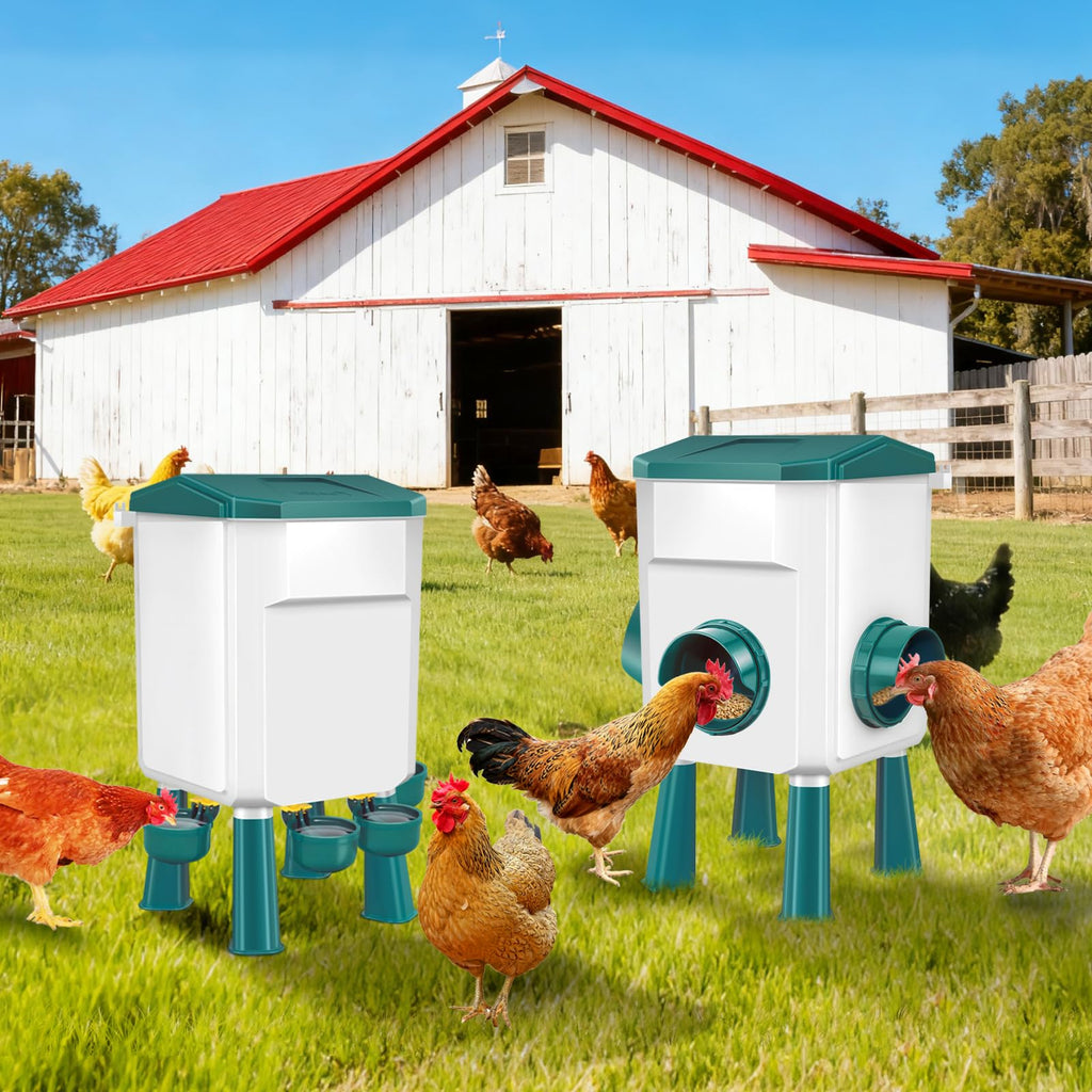 Chicken Feeder and Waterer Set 3 Gallon N8897
