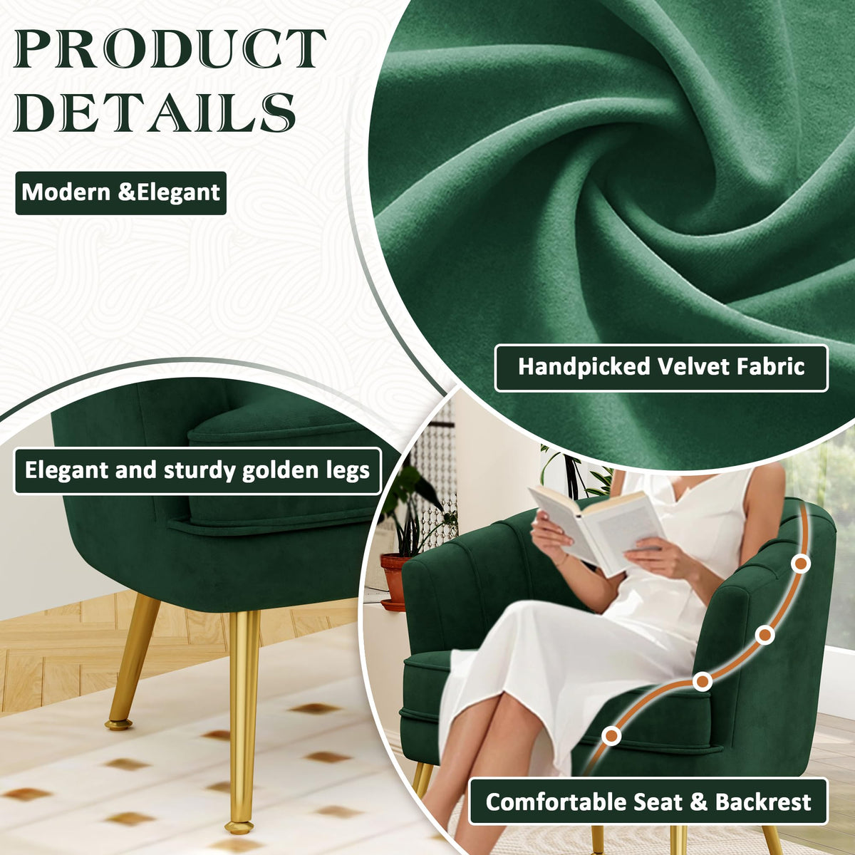 Velvet Accent Chair I623