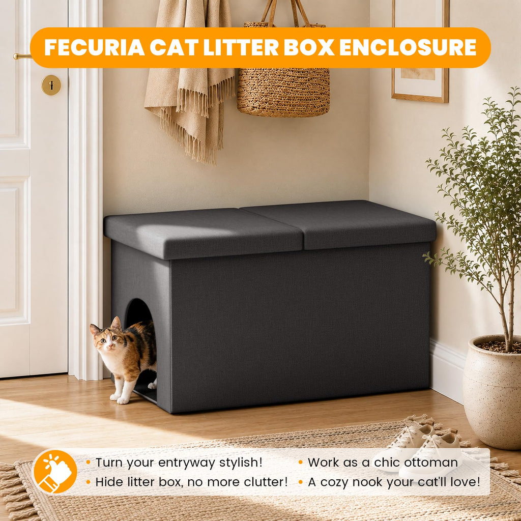 Dark Grey Cat Litter Box Enclosure I421039