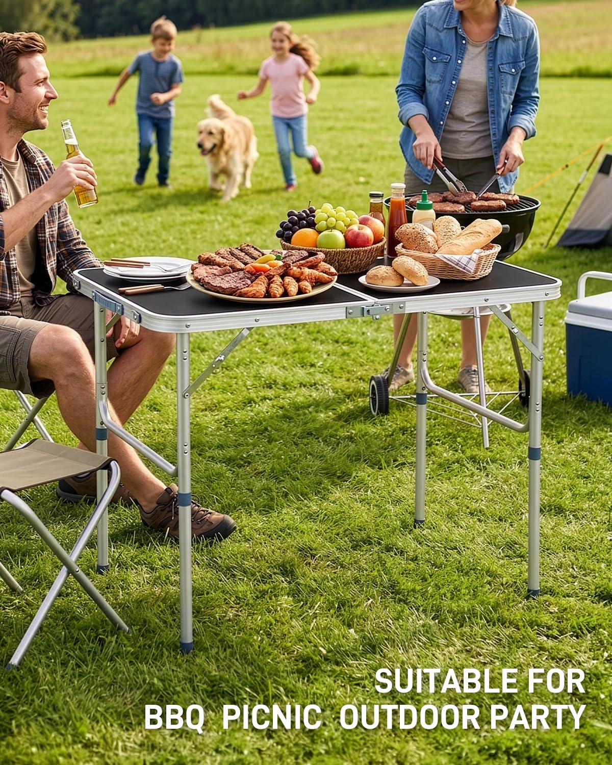 Portable Folding Camping Table Black J640