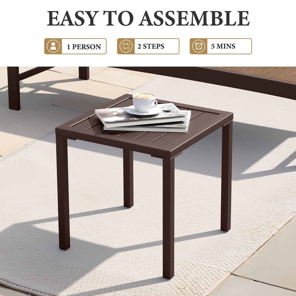 Aluminum Outdoor Side Table Set of 2 H245
