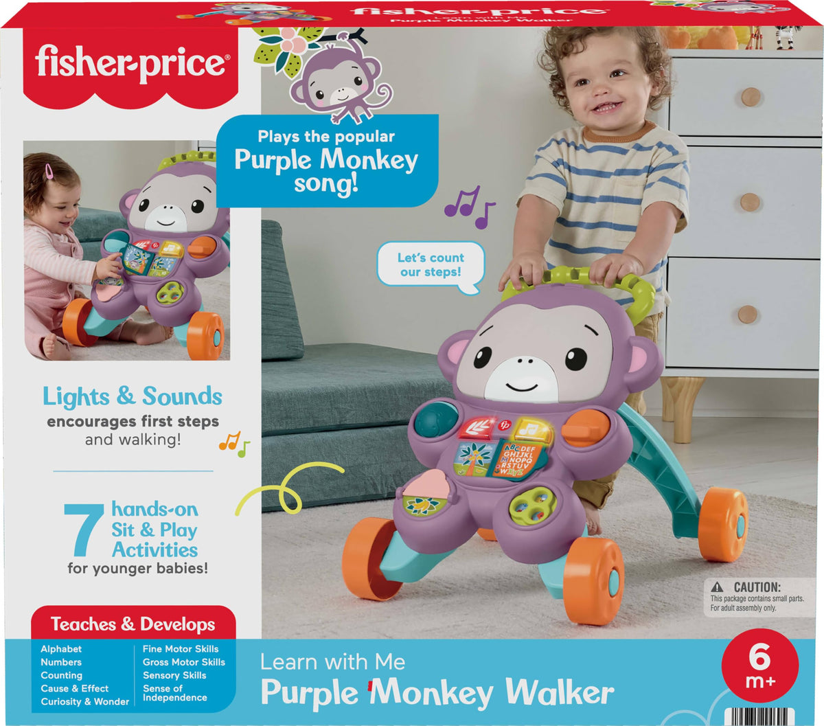 Purple Monkey Baby Walker with Music Lights & Activities M935