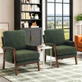 Green Accent Chairs Set of 2 Upholstered Fabric D76143