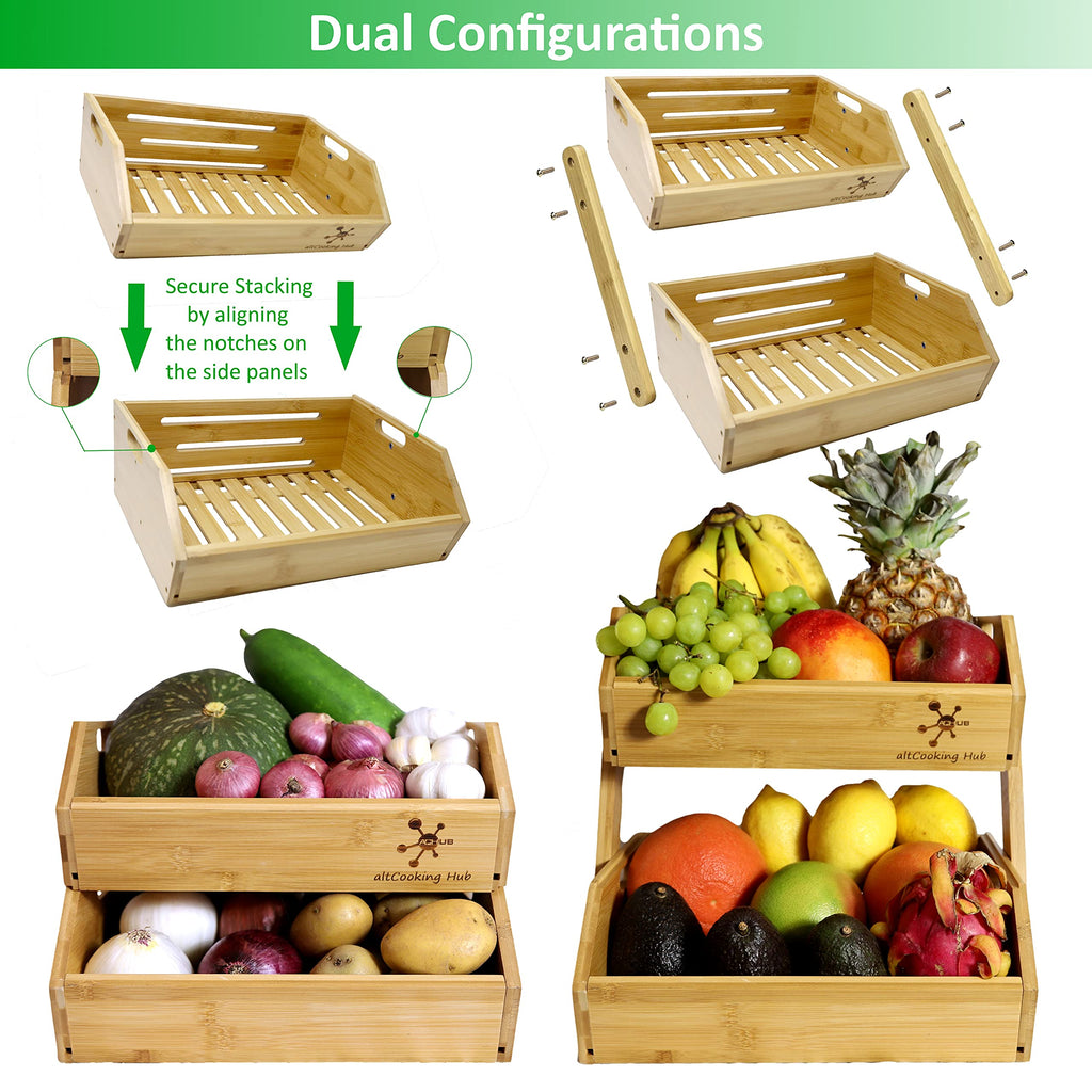 Bamboo Stacking Storage Bin W52639
