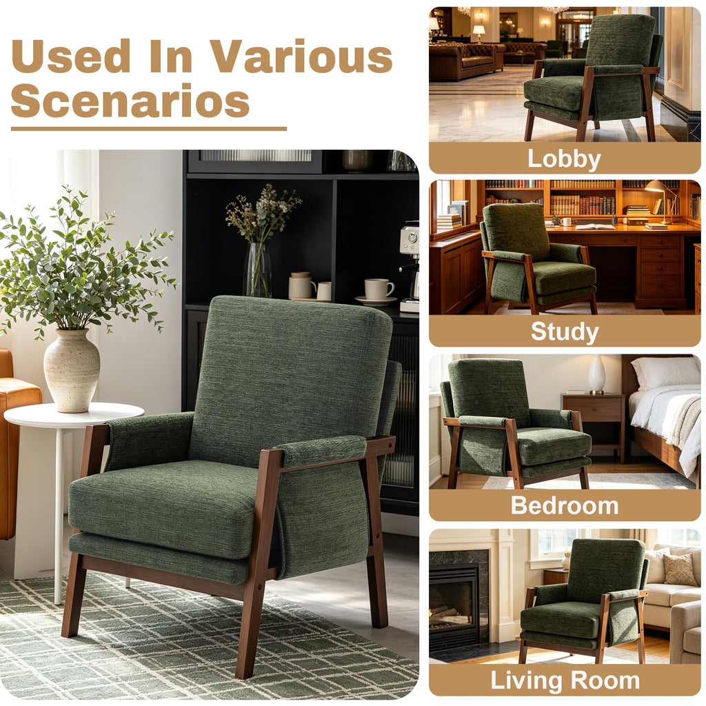 Green Accent Chairs Set of 2 Upholstered Fabric D76143