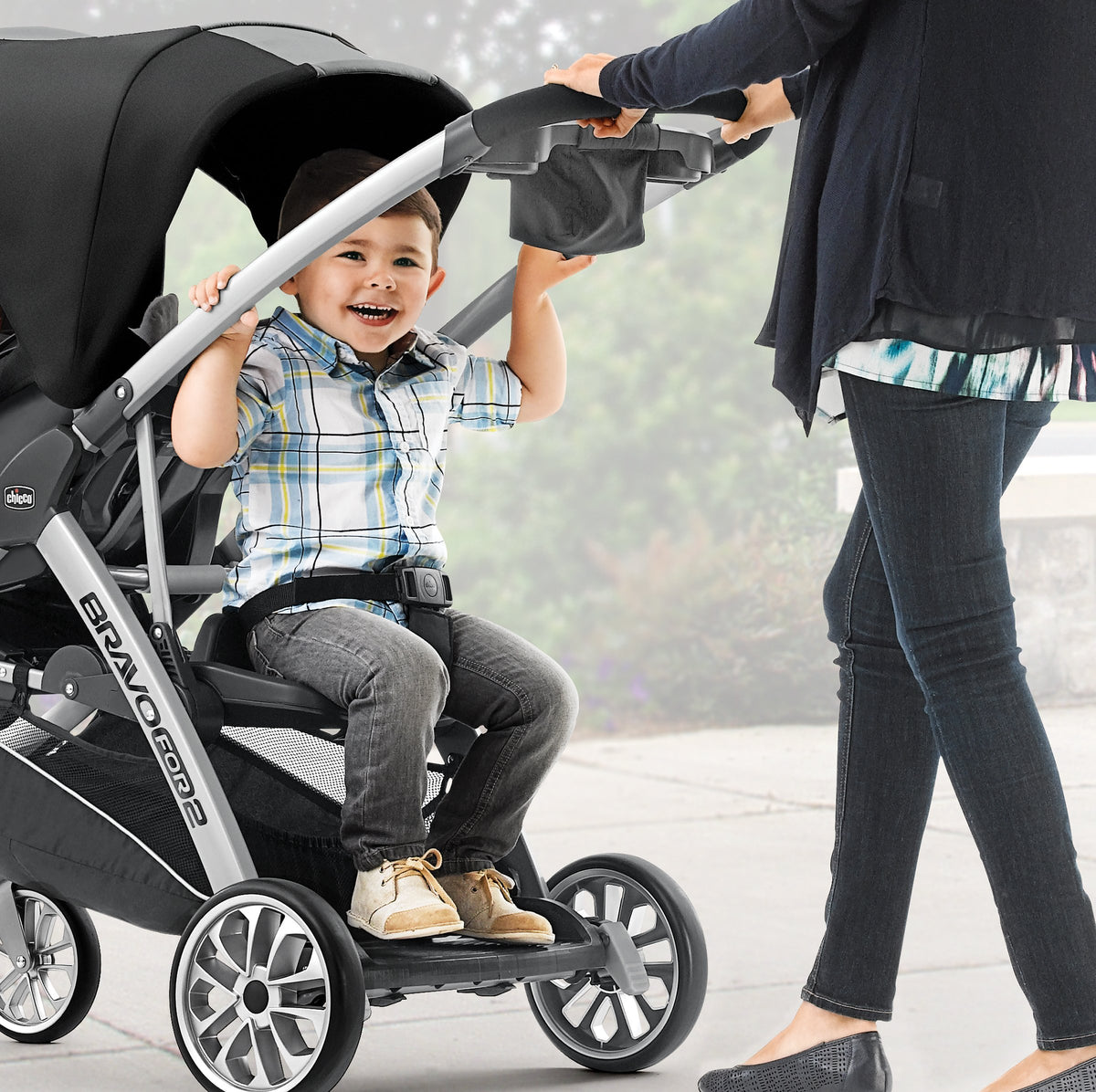 Double Stroller with Child & Parent Tray I230888
