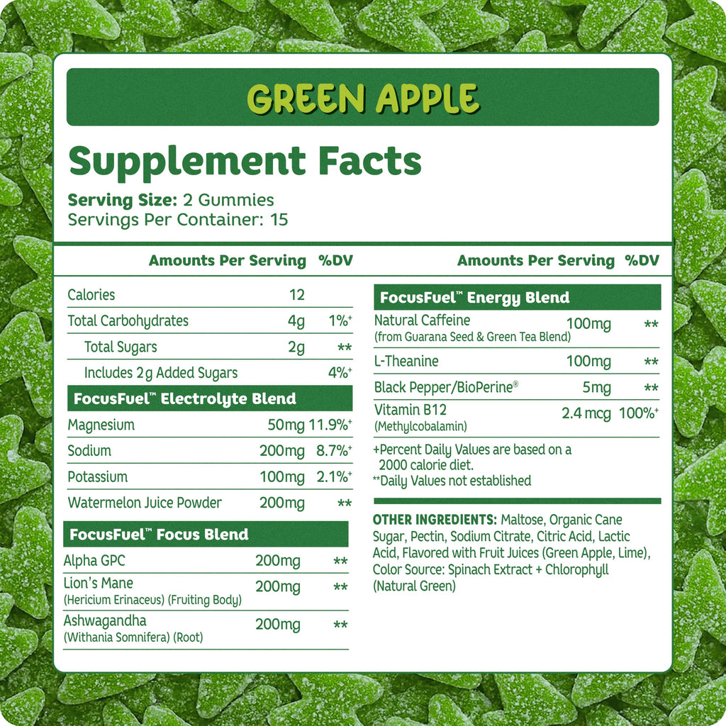 Green Apple Energy Chews 15 Servings R382