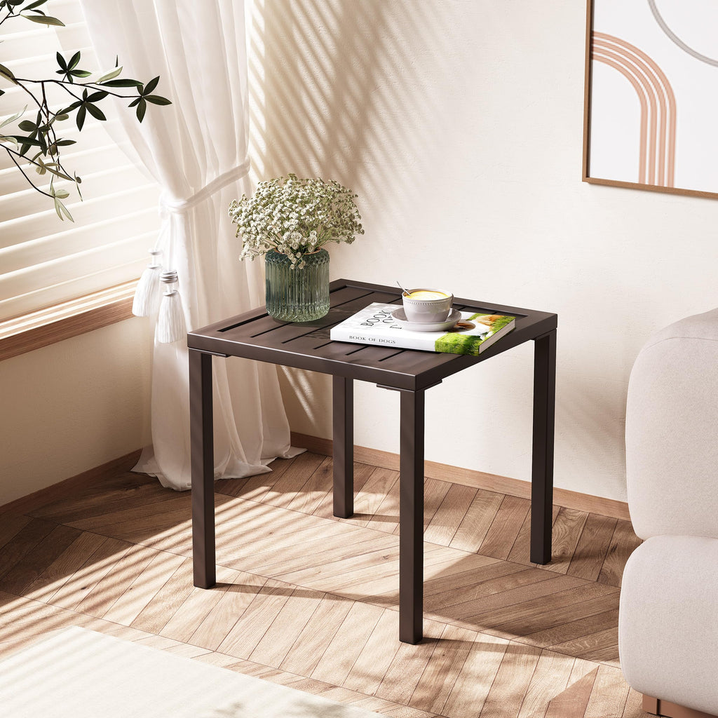 Aluminum Outdoor Side Table Set of 2 H245